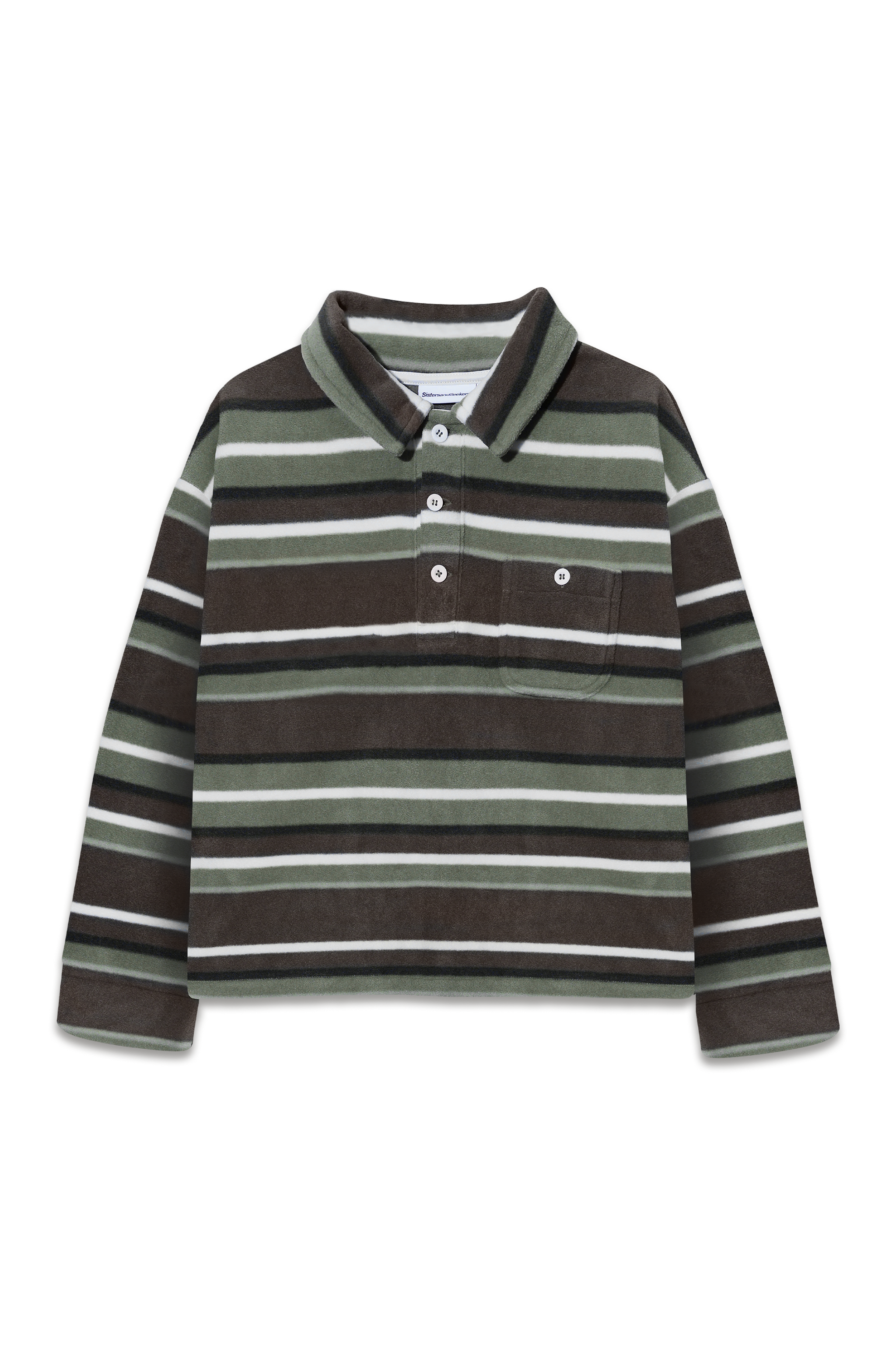 Folk Fleece Shirt in Khaki Stripe